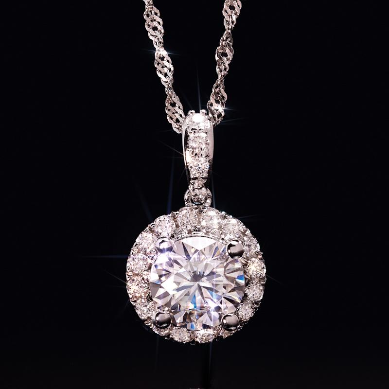 Moissanite Pendant and Chain